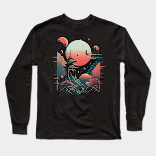 Japanese Temple Tokyo  Asian Inspired Retro Japan Long Sleeve T-Shirt